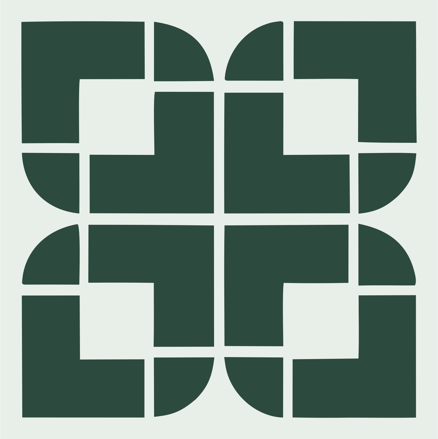 Bold Grid Snowflake Emblem #e8efe9/#2d4a3e