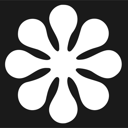 Retro Petal Flower Badge #1a1a1a/#ffffff