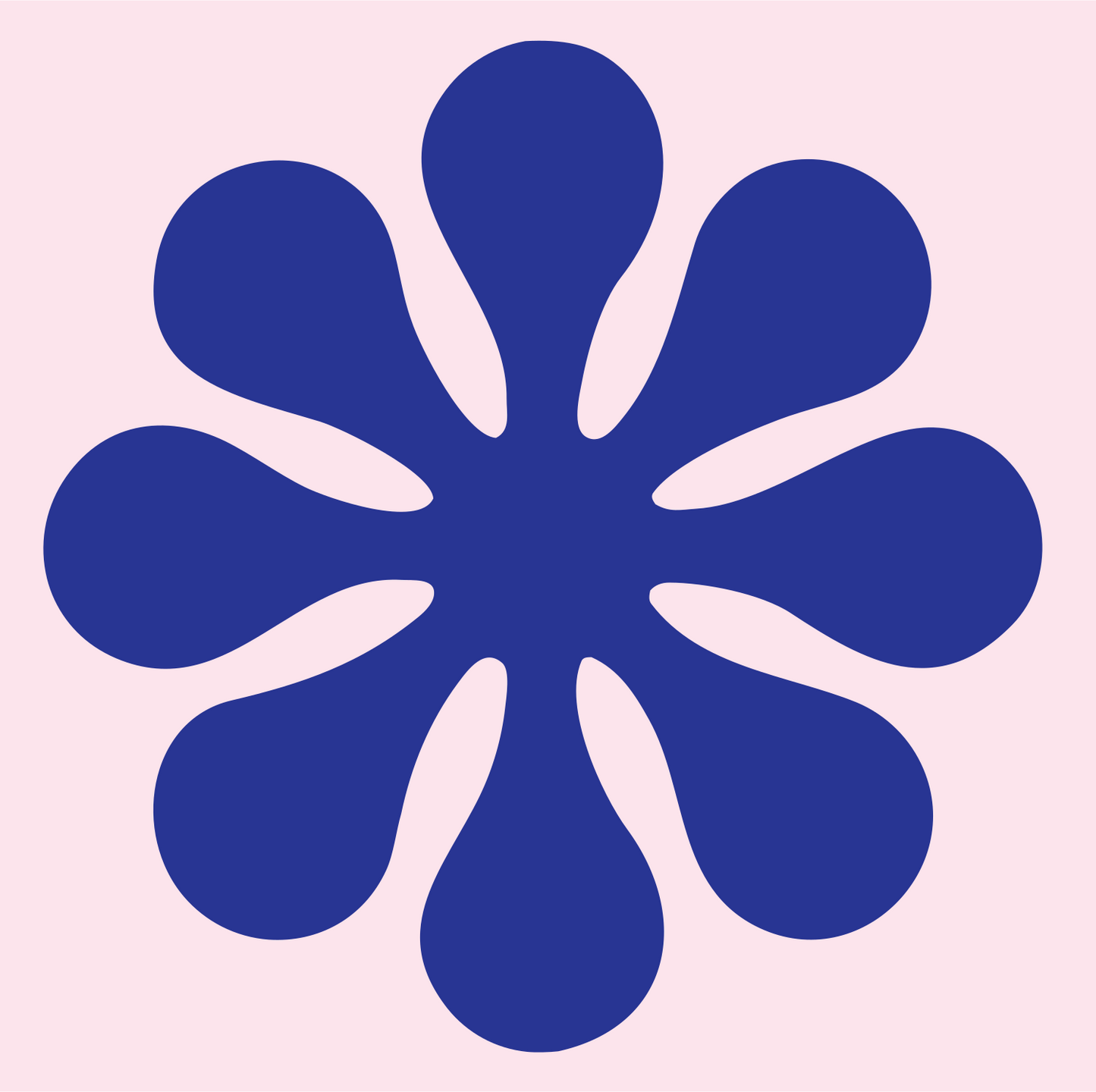 Retro Petal Flower Badge #fce4ec/#283593
