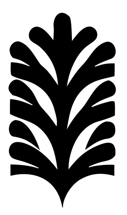 Bold Feather Snowflake Mark #ffffff/#000000