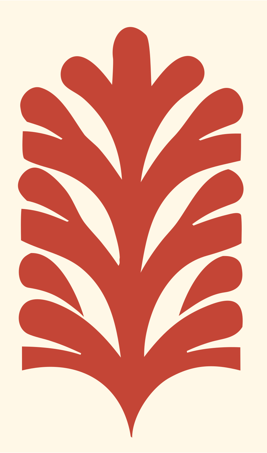 Bold Feather Snowflake Mark #fff8e7/#c44536