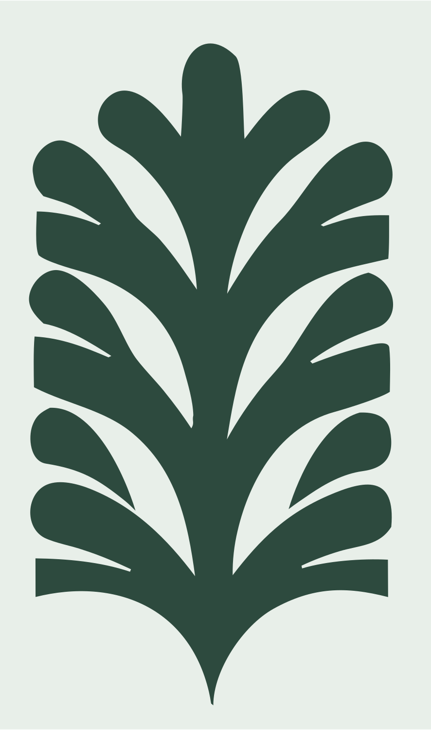 Bold Feather Snowflake Mark #e8efe9/#2d4a3e