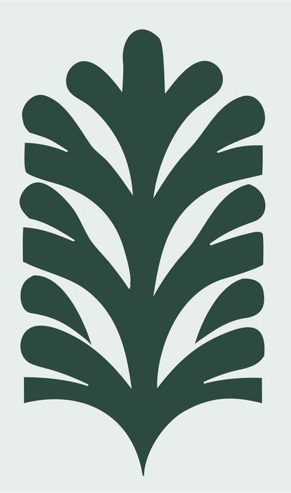 Bold Feather Snowflake Mark #e8efe9/#2d4a3e