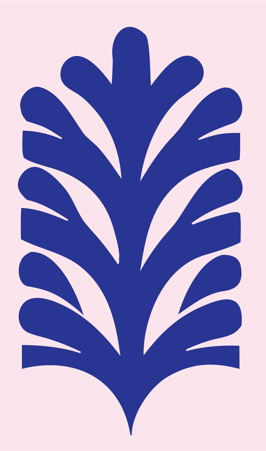 Bold Feather Snowflake Mark #fce4ec/#283593