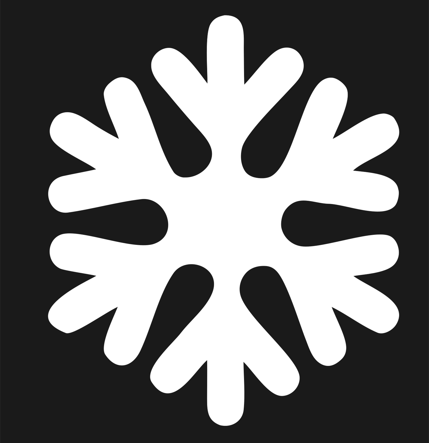 Bold Snowflake Silhouette Icon #1a1a1a/#ffffff