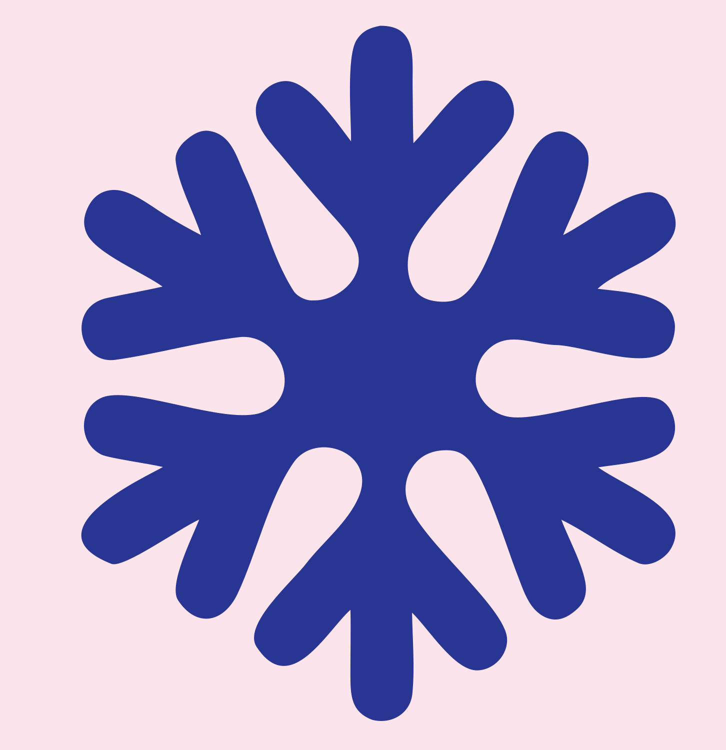 Bold Snowflake Silhouette Icon #fce4ec/#283593