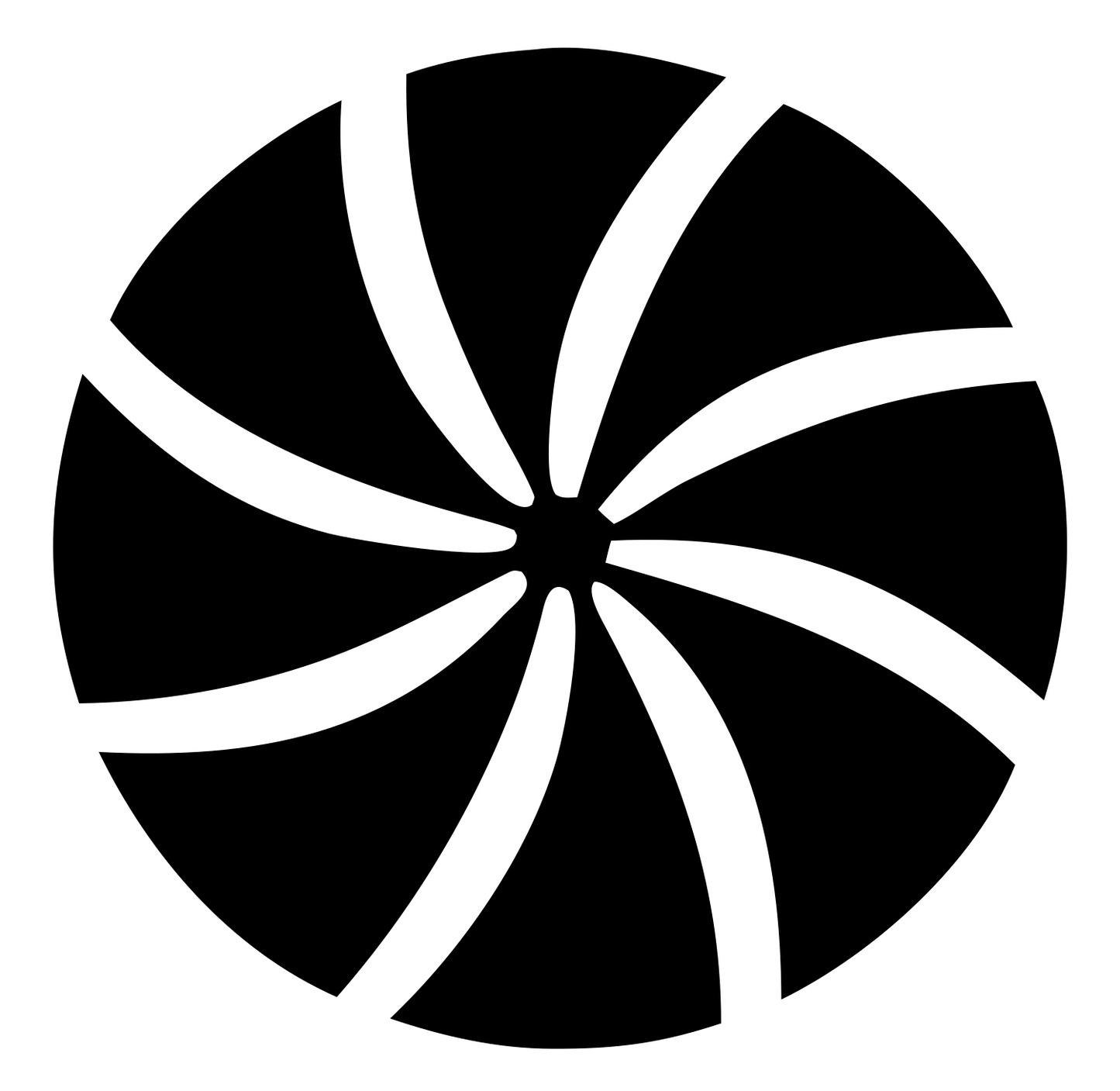 Spinning Pinwheel Snowflake Mark #ffffff/#000000