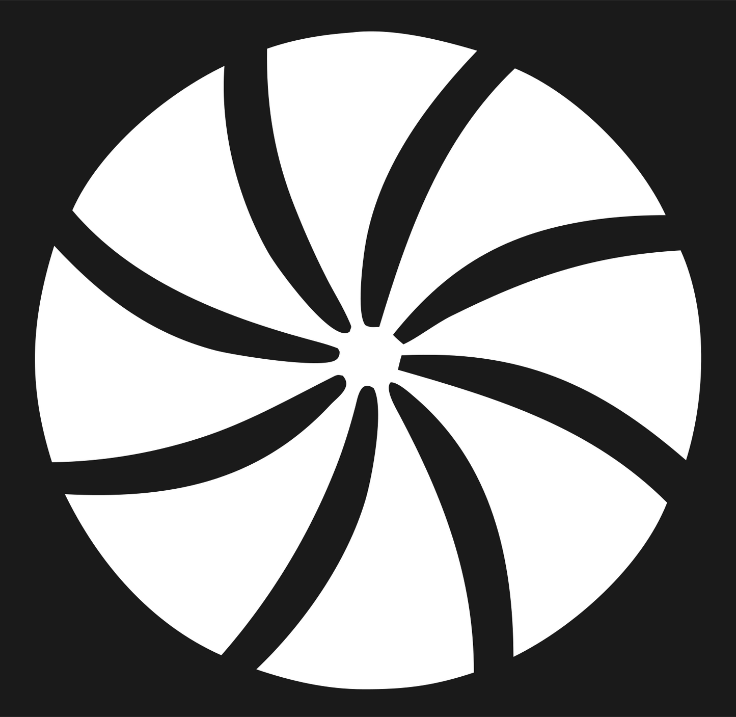 Spinning Pinwheel Snowflake Mark #1a1a1a/#ffffff