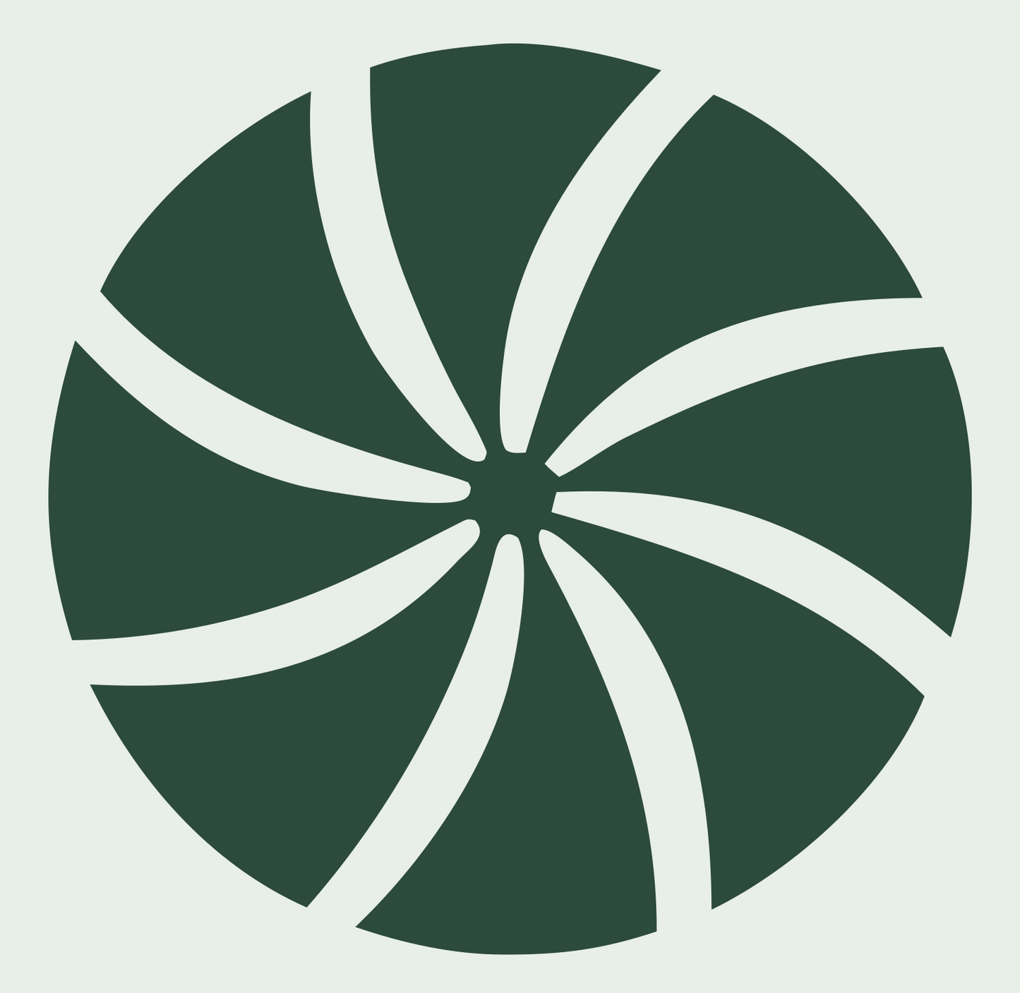 Spinning Pinwheel Snowflake Mark #e8efe9/#2d4a3e