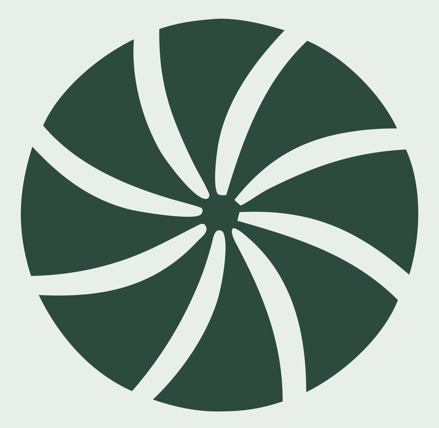 Spinning Pinwheel Snowflake Mark #e8efe9/#2d4a3e
