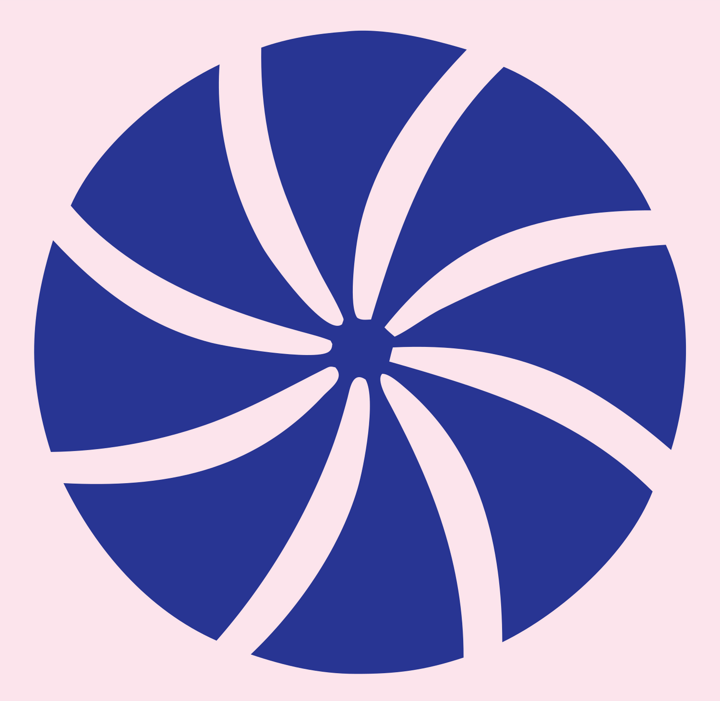 Spinning Pinwheel Snowflake Mark #fce4ec/#283593
