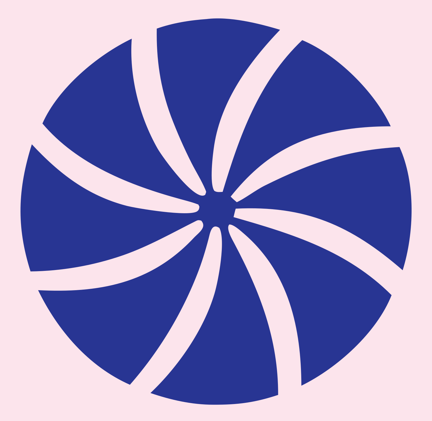 Spinning Pinwheel Snowflake Mark #fce4ec/#283593