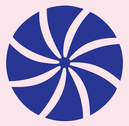 Spinning Pinwheel Snowflake Mark #fce4ec/#283593