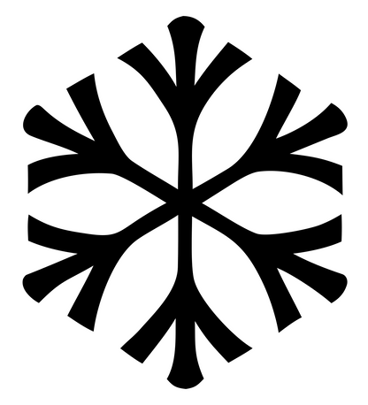Branching Snowflake Tree Icon #ffffff/#000000