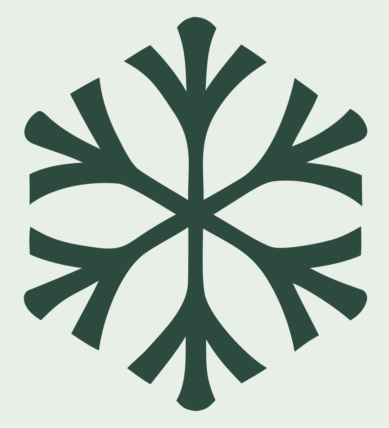 Branching Snowflake Tree Icon #e8efe9/#2d4a3e