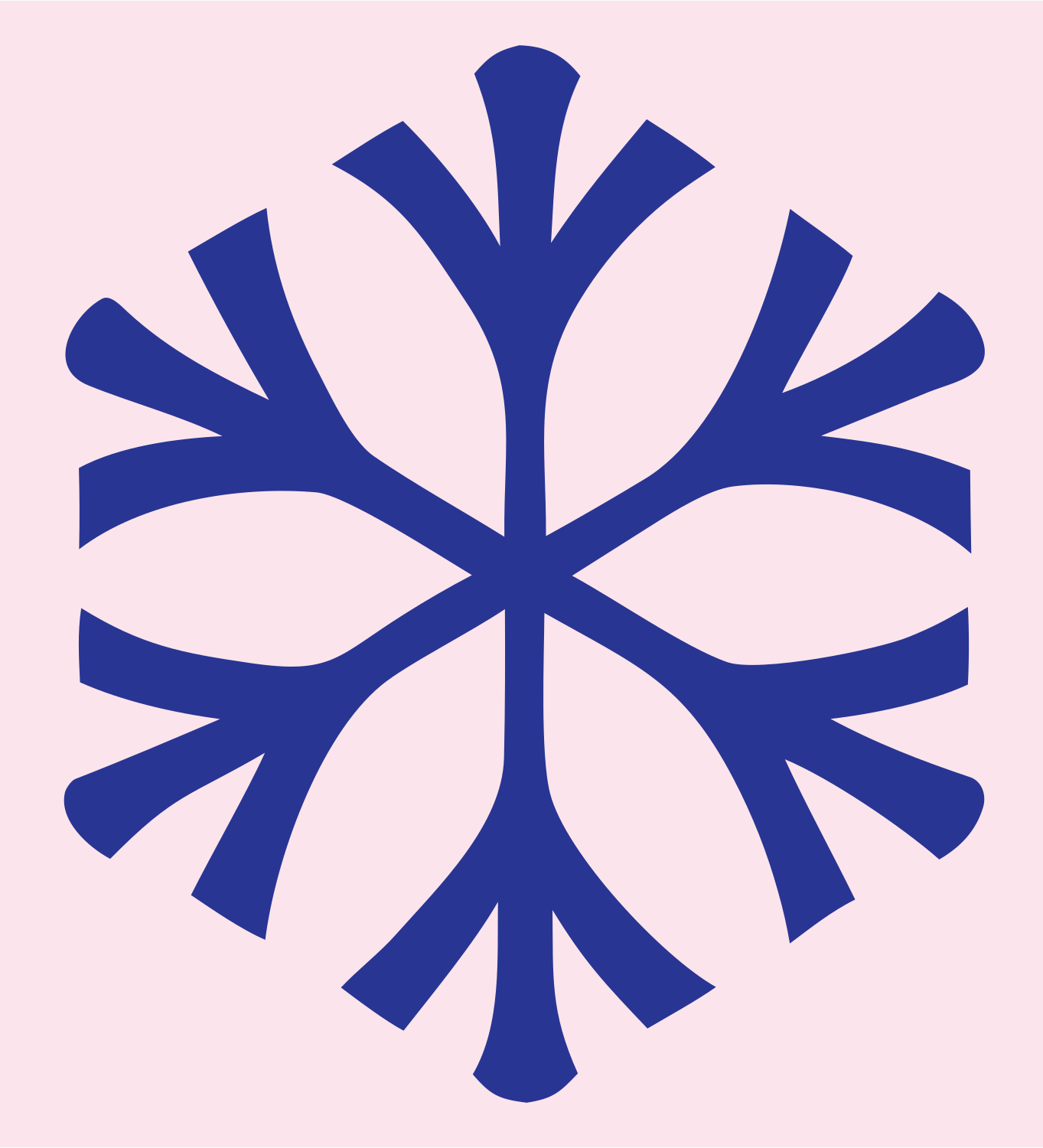 Branching Snowflake Tree Icon #fce4ec/#283593