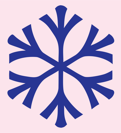 Branching Snowflake Tree Icon #fce4ec/#283593