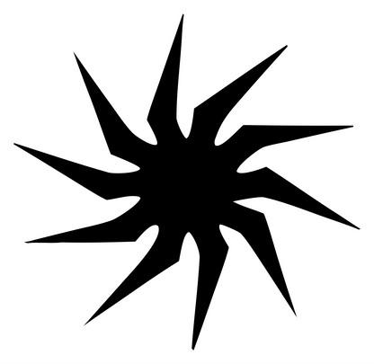 Jagged Star Burst Emblem #ffffff/#000000