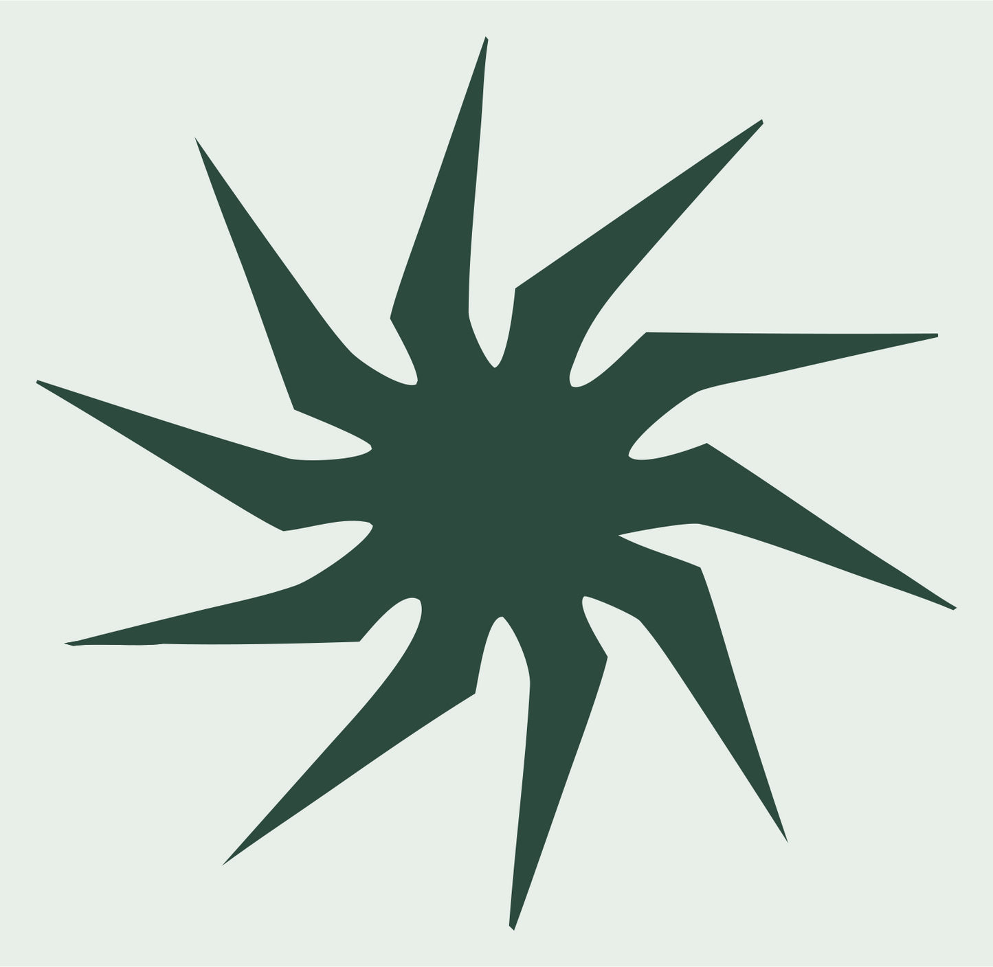Jagged Star Burst Emblem #e8efe9/#2d4a3e