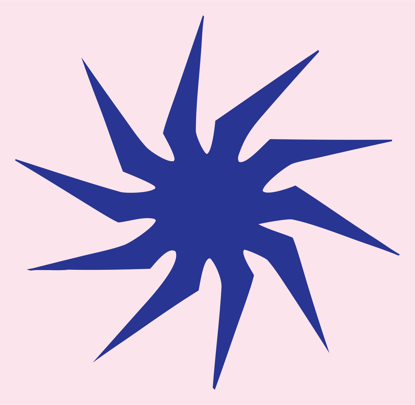 Jagged Star Burst Emblem #fce4ec/#283593