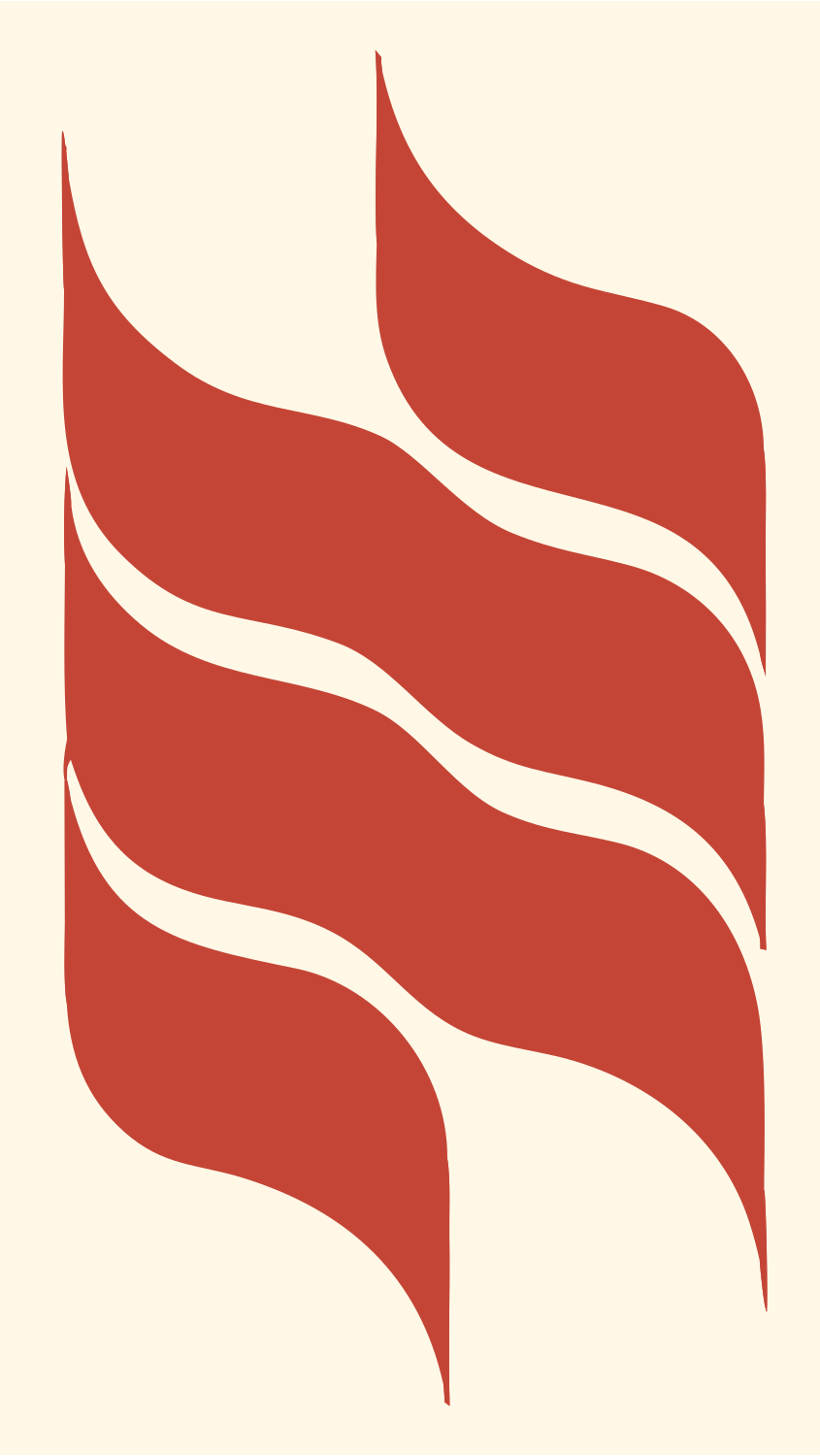 Wave Ribbon Dual Mark #fff8e7/#c44536