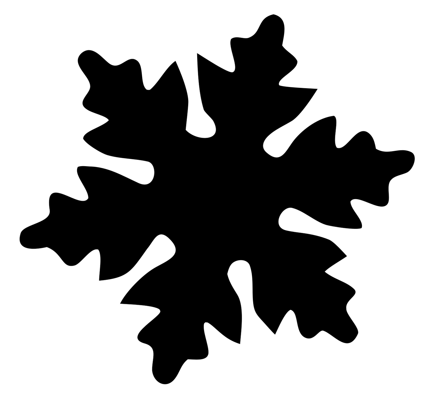 Oak Leaf Snowflake Badge #ffffff/#000000