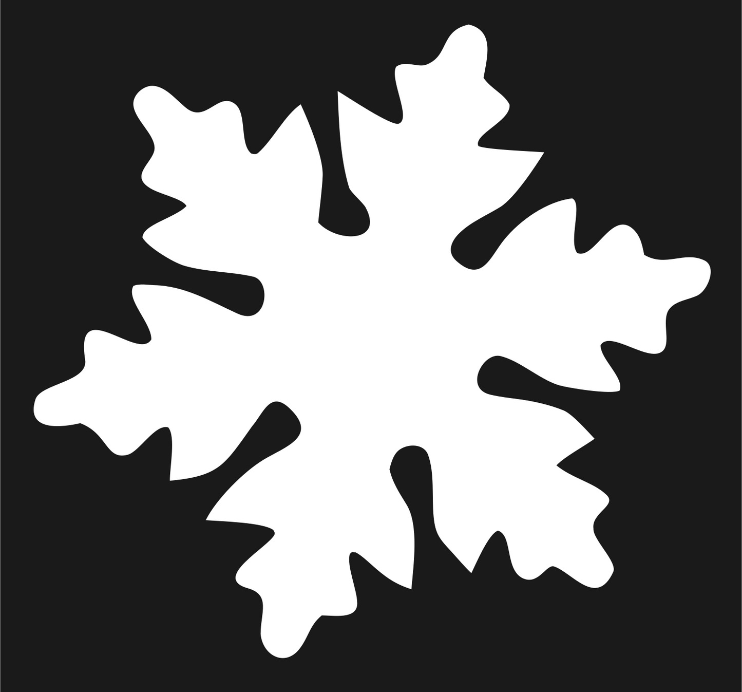 Oak Leaf Snowflake Badge #1a1a1a/#ffffff