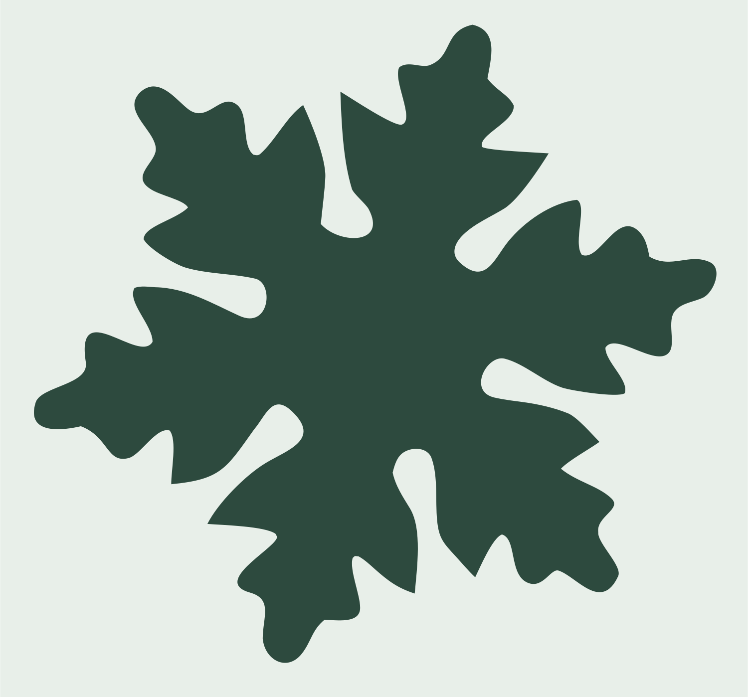 Oak Leaf Snowflake Badge #e8efe9/#2d4a3e