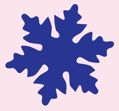 Oak Leaf Snowflake Badge #fce4ec/#283593