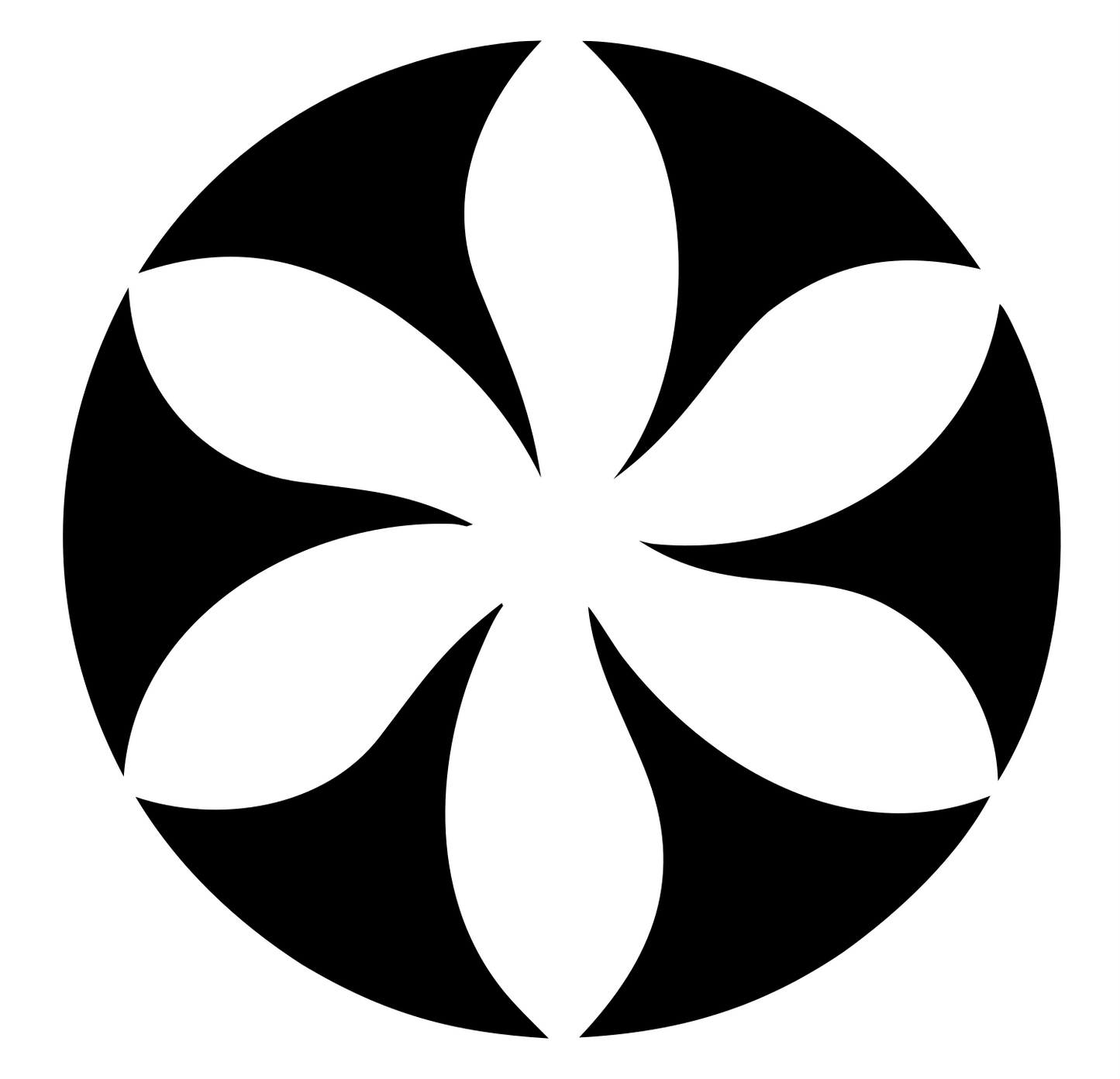 Negative Space Flower Circle Badge #ffffff/#000000