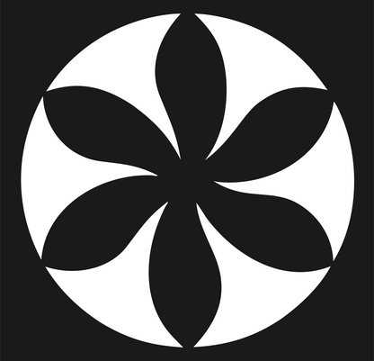 Negative Space Flower Circle Badge #1a1a1a/#ffffff