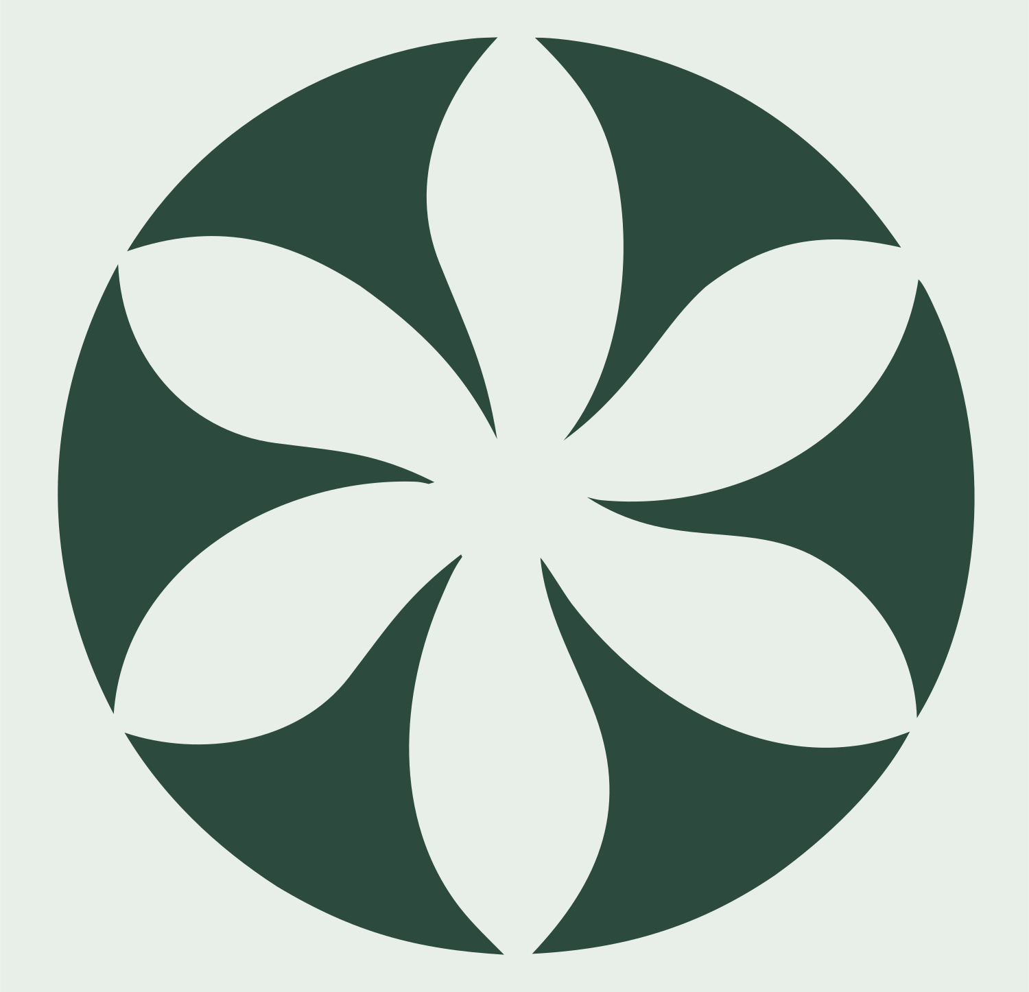 Negative Space Flower Circle Badge #e8efe9/#2d4a3e