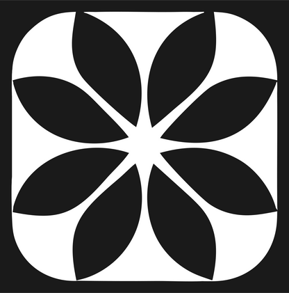 Negative Space Petal Snowflake Icon #1a1a1a/#ffffff