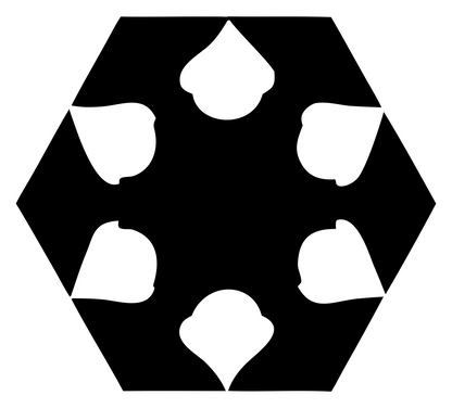 Negative Space Acorn Hexagon Badge #ffffff/#000000