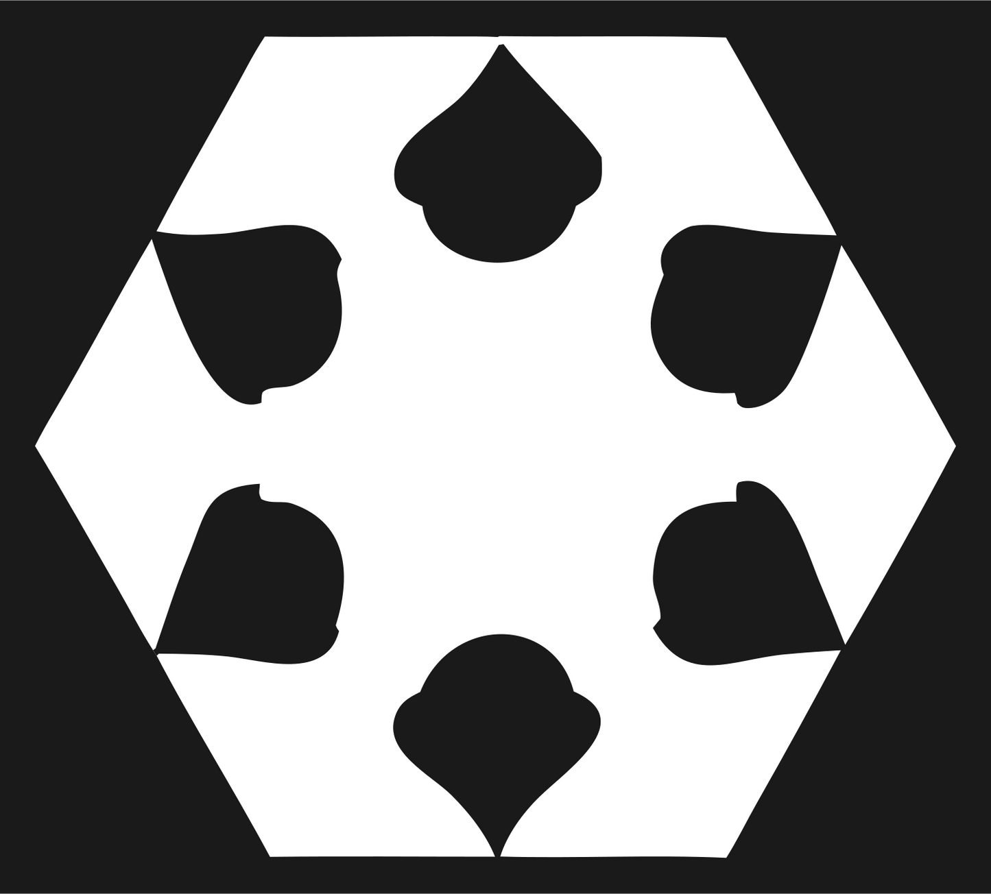 Negative Space Acorn Hexagon Badge #1a1a1a/#ffffff