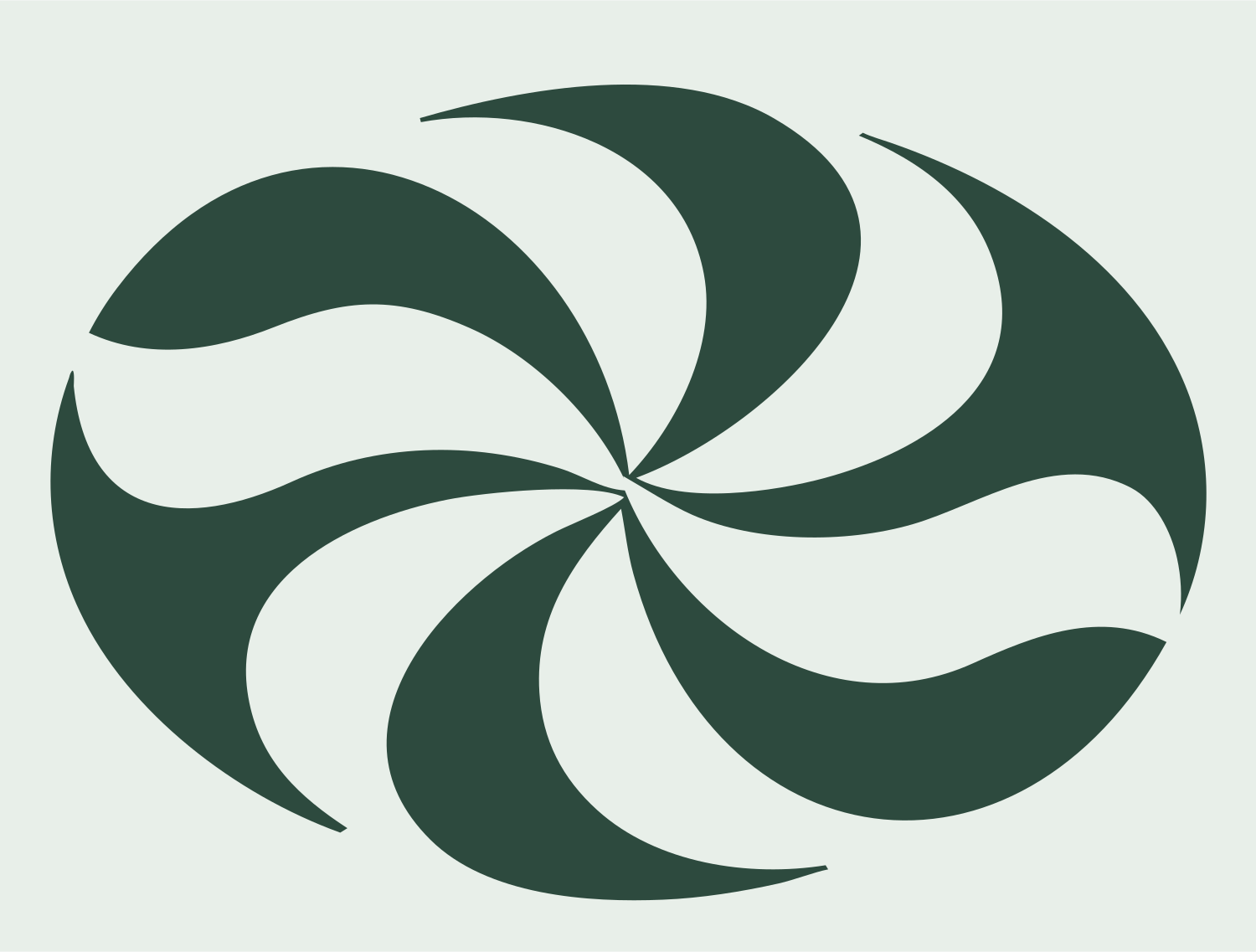 Negative Space Pinwheel Oval Badge #e8efe9/#2d4a3e