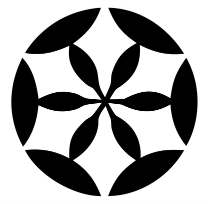 Negative Space Rosette Circle Mark #ffffff/#000000