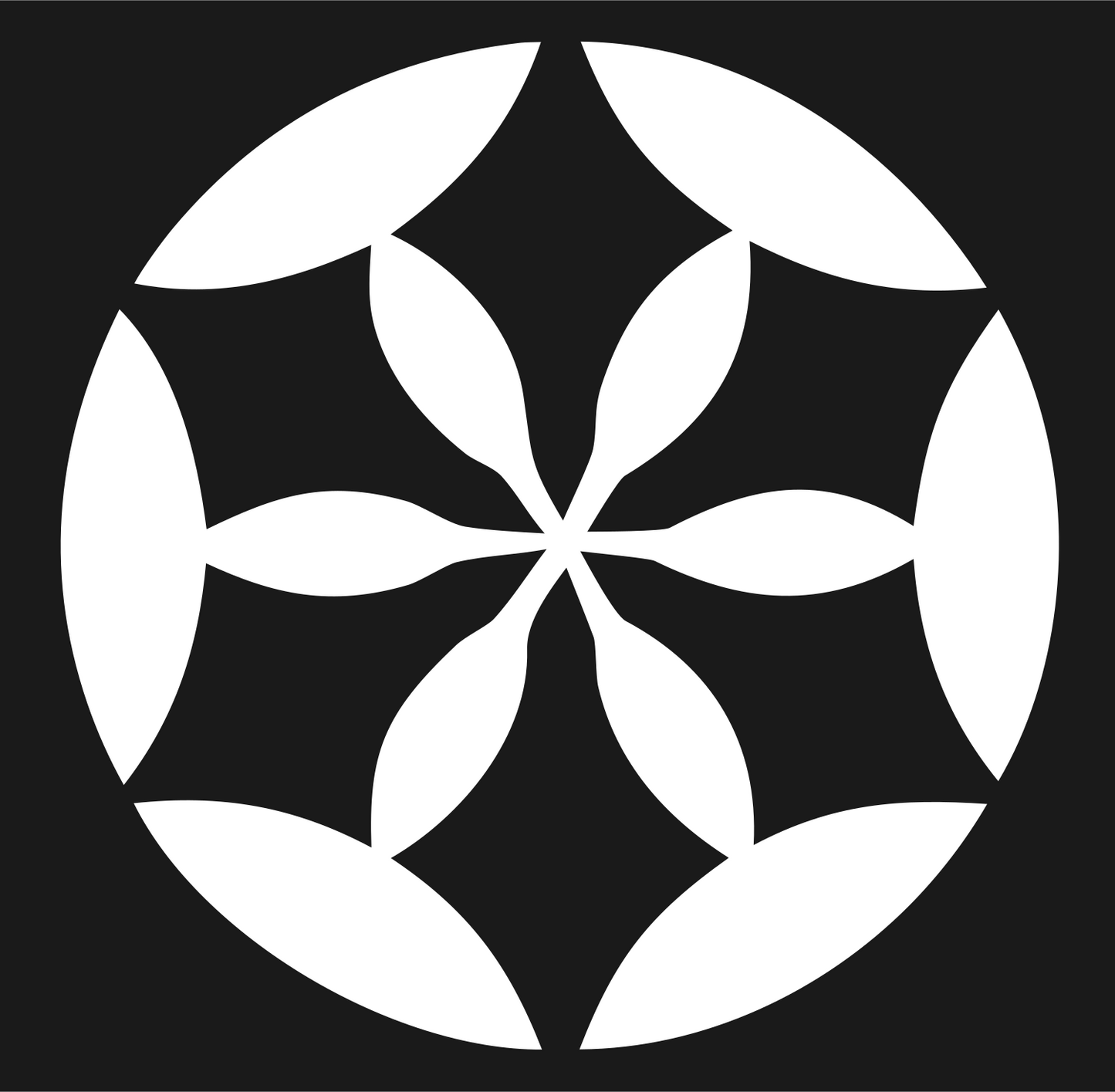 Negative Space Rosette Circle Mark #1a1a1a/#ffffff