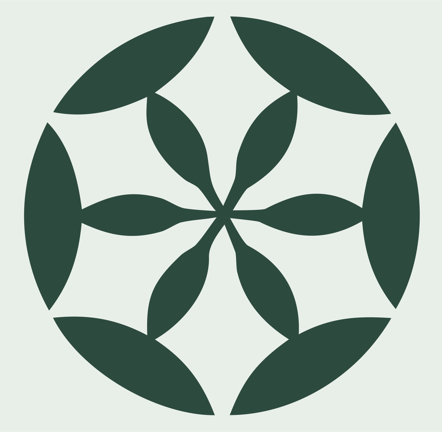 Negative Space Rosette Circle Mark #e8efe9/#2d4a3e