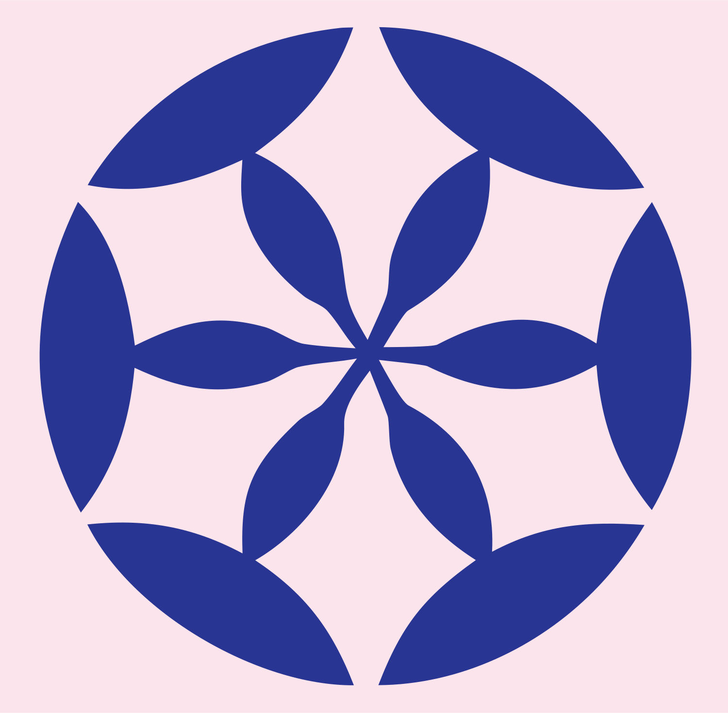 Negative Space Rosette Circle Mark #fce4ec/#283593