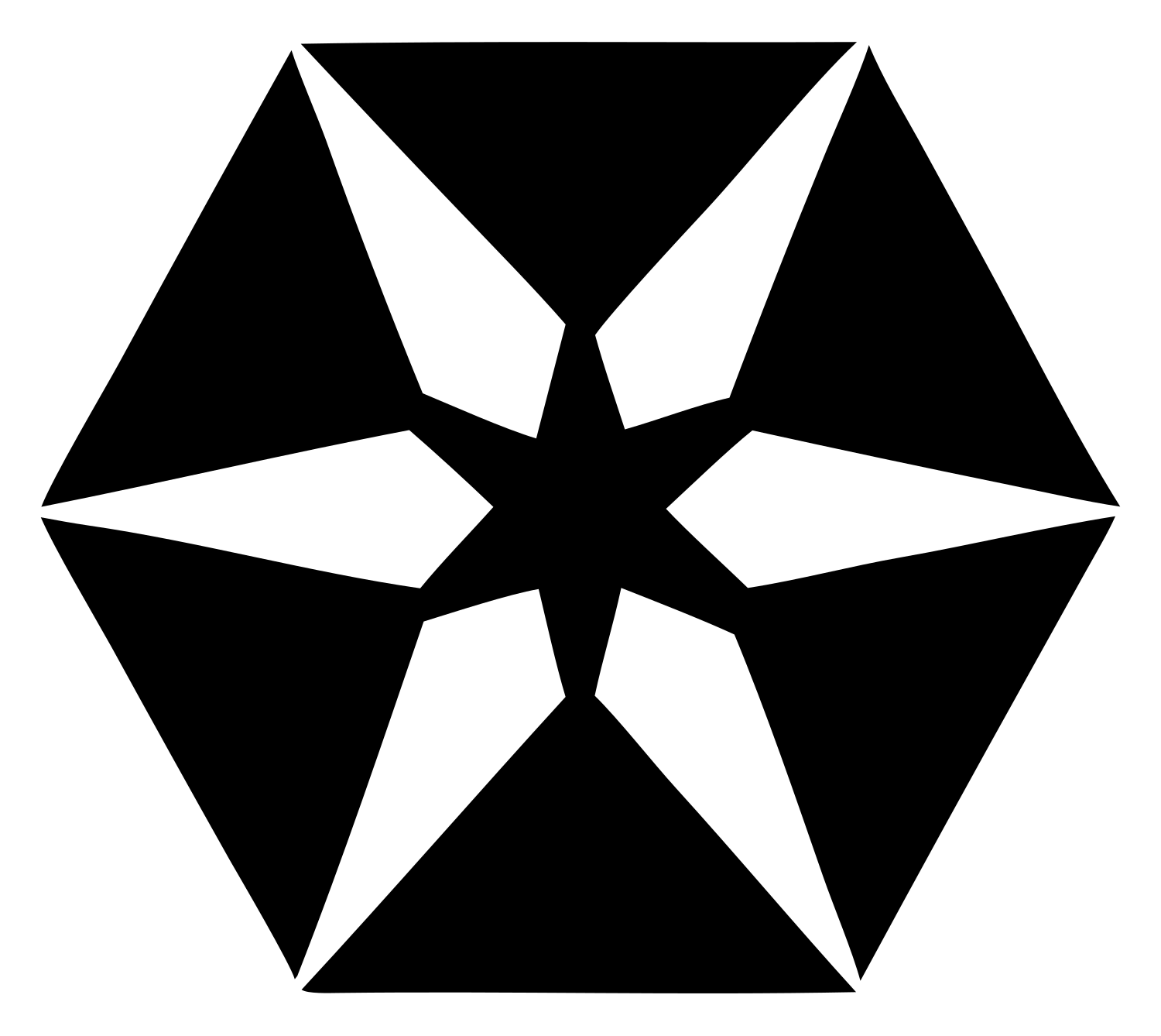 Negative Space Hexagon Star Mark #ffffff/#000000