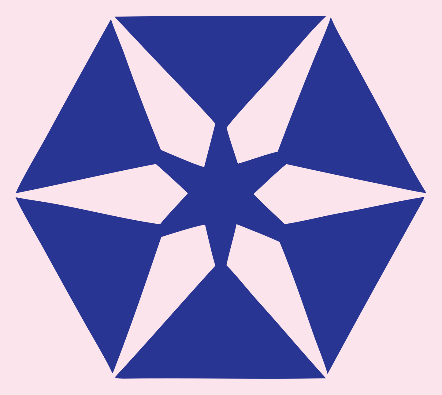 Negative Space Hexagon Star Mark #fce4ec/#283593