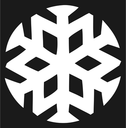 Negative Space Snowflake Circle Badge #1a1a1a/#ffffff