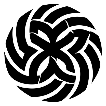 Tribal Pinwheel Snowflake Mark #ffffff/#000000