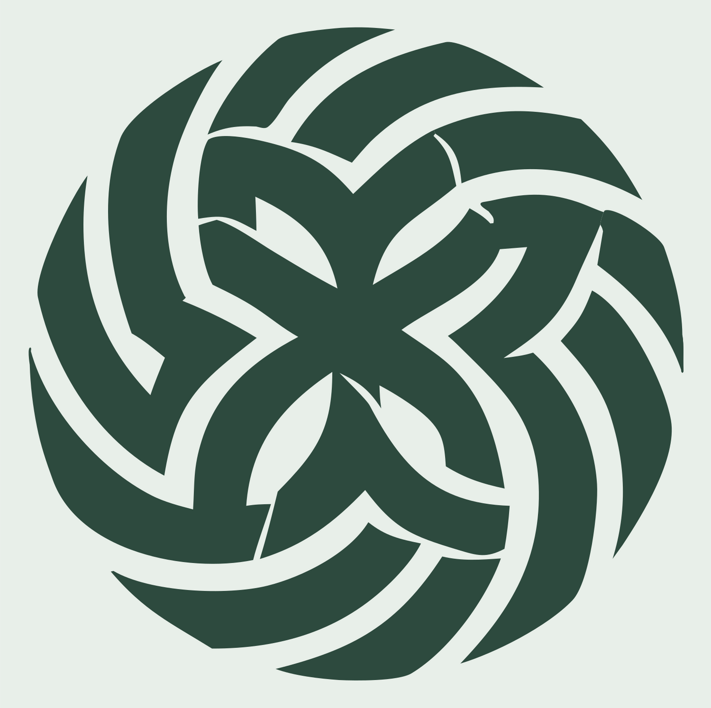 Tribal Pinwheel Snowflake Mark #e8efe9/#2d4a3e