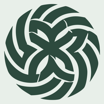 Tribal Pinwheel Snowflake Mark #e8efe9/#2d4a3e