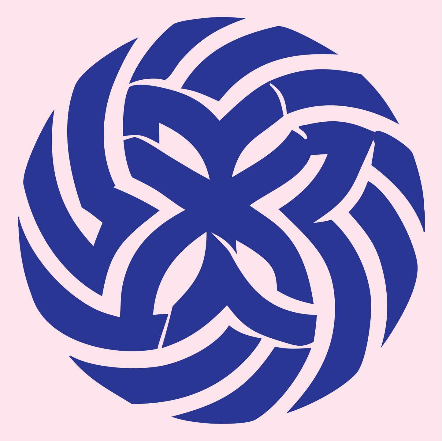 Tribal Pinwheel Snowflake Mark #fce4ec/#283593