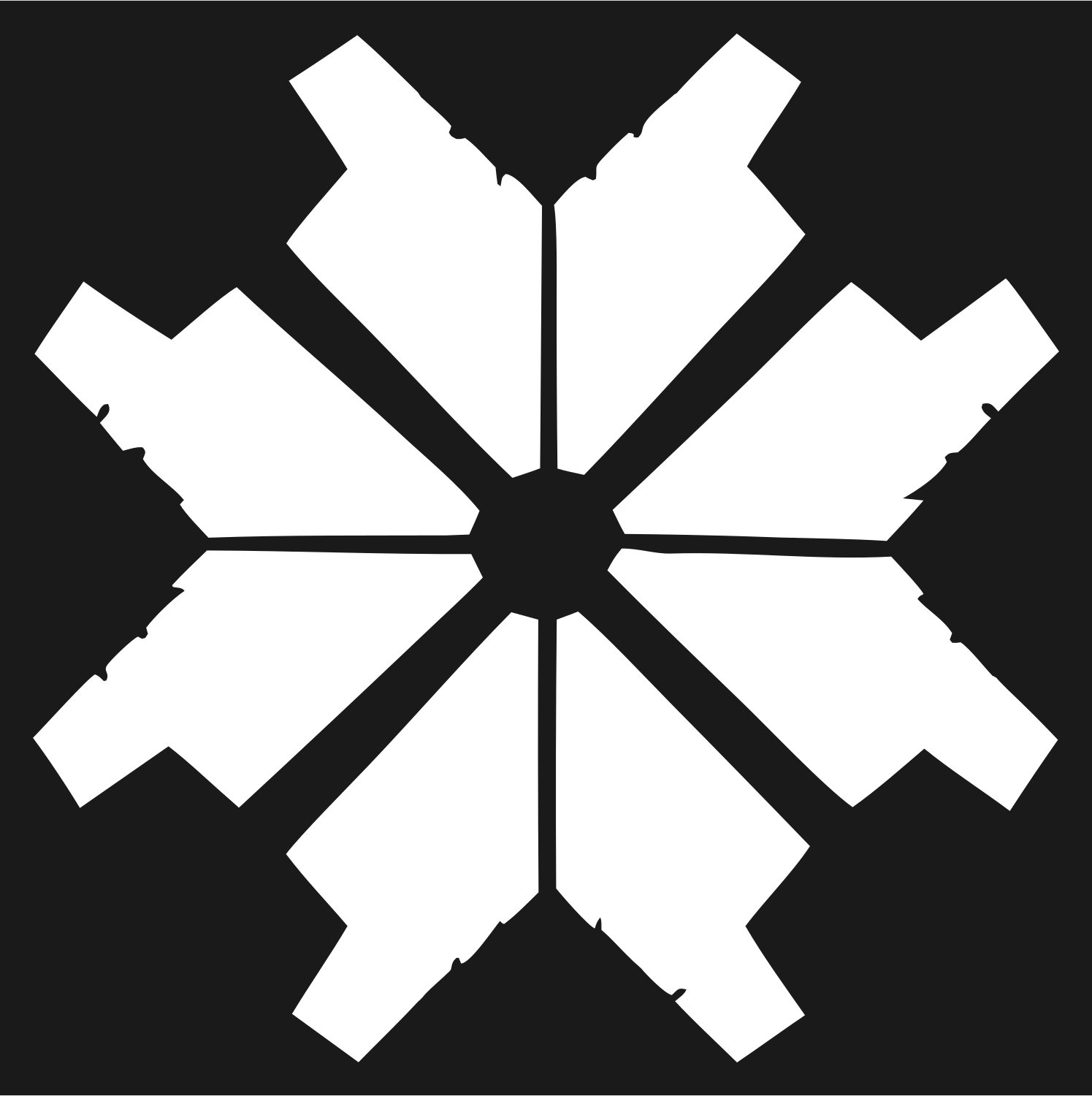 Bold Faceted Snowflake Badge #1a1a1a/#ffffff
