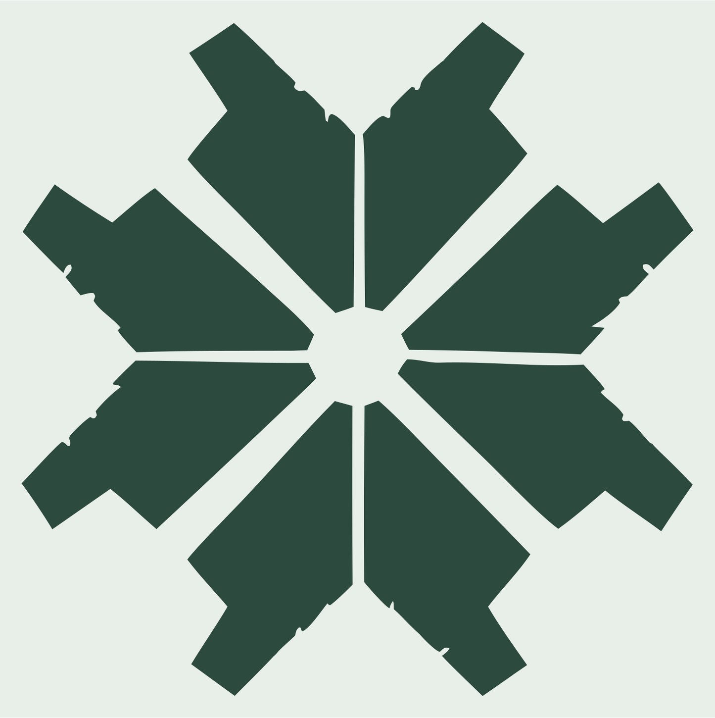 Bold Faceted Snowflake Badge #e8efe9/#2d4a3e