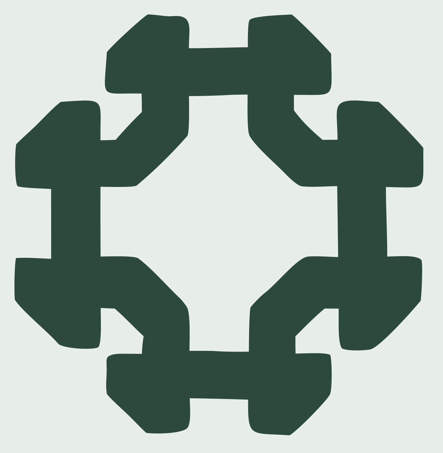 Chunky Dumbbell Ring Badge #e8efe9/#2d4a3e